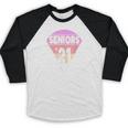 Seniors 2021 For Her Him Retro 21 Graduation Class Baseball Raglan Shirt