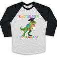 So Long Kindergarten Graduation Class 2025 Dinosaur Kids Baseball Raglan Shirt