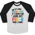 So Long Preschool Pre-K Here I Come Graduation Baseball Raglan Shirt