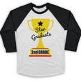 Star Graduate Second Grade Graduation Trophy Cup Baseball Raglan Shirt