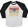 My Stepmom Mastered It Master's Degree Graduation Vintage Baseball Raglan Shirt