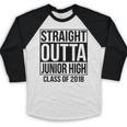 Straight Outta Junior High Graduation Class Of 2018 Baseball Raglan Shirt