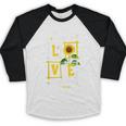 Sunflower Teach Love Inspire Cool Graduation Teacher School Baseball Raglan Shirt