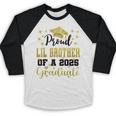 Super Proud Little Brother 2025 Graduate Graduation Family Baseball Raglan Shirt