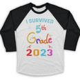 I Survived 5th Grade Graduation Class 2023 Elementary Baseball Raglan Shirt