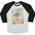 i Survived My Daughter's Bachelors Degree Groovy Graduation Baseball Raglan Shirt