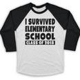 I Survived Elementary School Class Of 2018 Graduation Shirt Baseball Raglan Shirt
