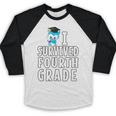 I Survived Fourth Grade Graduation Kids Owl Grad Baseball Raglan Shirt