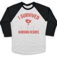 I Survived My Wife's Nursing Degree Rn Graduation Nurse Baseball Raglan Shirt