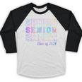 Tie Dye Senior 24 Class Of 2024 Seniors Graduation 24 Baseball Raglan Shirt