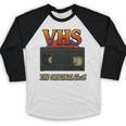 VHS Tape Nostalgia Old School Technology Humor Premium Baseball Raglan Shirt