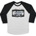 VHS Tape Rewind Glitch 90s Retro Nostalgia Please Rewind Baseball Raglan Shirt