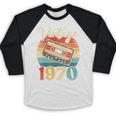 Vintage 1970 Retro Cassette Tape 70s Born Nostalgia Birthday Baseball Raglan Shirt