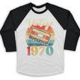 Vintage 1970 Retro Cassette Tape 70s Born Nostalgia Birthday Baseball Raglan Shirt
