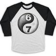 Vintage 6 7 Sketch Yin Yang Namaste Six Seven Nostalgia Baseball Raglan Shirt