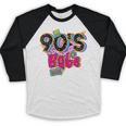 Vintage 90's Babe Party Back To 90s Cassette Nostalgia Baseball Raglan Shirt