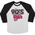 Vintage 90's Babe Party Back To 90s Cassette Nostalgia Premium Tri-Blend Baseball Raglan Shirt