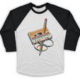 Vintage Cassette Tape And Pencil Nostalgia Party 70s 80s 90s Baseball Raglan Shirt