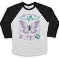 Y2K Butterfly Floppy Disk Art Digital Nostalgia Baseball Raglan Shirt Y2K Butterfly Floppy Disk Art Digital Nostalgia Baseball Raglan Shirt