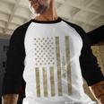 1964 Year Nostalgia Desert Camo Distressed American Flag Baseball Raglan Shirt