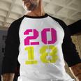 2018 Big Neon Numbers For The New Year Or Graduation Baseball Raglan Shirt
