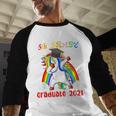 5th Grade Graduate Class 2021 Dabbing Unicorn Graduation Baseball Raglan Shirt