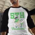 5th Grade Graduate Dinosaur Dab Graduation School Baseball Raglan Shirt