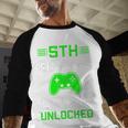 5th Grade Level Unlocked Back To School Gamer Graduation Baseball Raglan Shirt