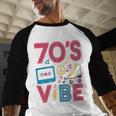 70s Retro Style Roller Skate Cassette Music Nostalgia Baseball Raglan Shirt