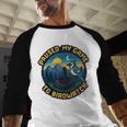 8-Bit Gamer Birder Blue Jay Arcade Nostalgia Nature Baseball Raglan Shirt