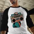 80s 90s Retro Party Costume Nostalgia Boombox Music Hip Hop Baseball Raglan Shirt