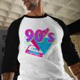90's Vibe Retro Style Cassette Tape Nostalgia 1990s Party Baseball Raglan Shirt