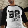 '92 Kid Perfect Vintage Retro Nostalgia Gear For Year 1992 Baseball Raglan Shirt