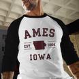 Ames Iowa Est 1864 Nostalgia Baseball Raglan Shirt