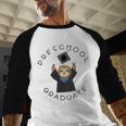 Boys Girls Preschool Graduate Sloth Graduation Cap Baseball Raglan Shirt
