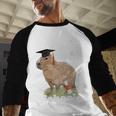 Capy Last Day Of School Capybara Graduation Quote Baseball Raglan Shirt