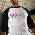 Class Of 2023 Senior 23 Graduation Idea Roman Numeral Baseball Raglan Shirt