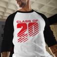 Class Of 2024 High School Senior Graduation Red Sports Style Baseball Raglan Shirt