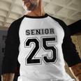 Class Of 2025 High School Senior 25 On Back Graduation Baseball Raglan Shirt