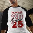 Class Of 2025 Senior 2025 Graduation Red Raglan Baseball Tee Baseball Raglan Shirt
