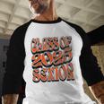 Class Of 2025 Senior Orange And Student Graduation Baseball Raglan Shirt