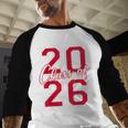 Class Of 2026 Graduation Red With Varsity Letters Baseball Raglan Shirt
