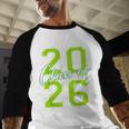 Class Of 2026 Graduation Varsity Lime Green Letters Baseball Raglan Shirt
