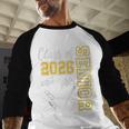 Class Of 2026 Senior 26 High School Graduation -Gold Baseball Raglan Shirt