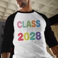 Class Of 2028 Colorful Graduation Baseball Raglan Shirt