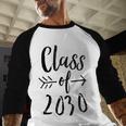 Class Of 2030 Graduation Kindergarten Seniors Baseball Raglan Shirt