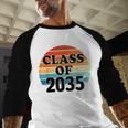 Class Of 2035 Senior Graduate Retro Graduation Baseball Raglan Shirt