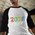 Class Of 2036 Grow With Me Graduation First Day Of School Baseball Raglan Shirt