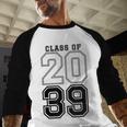 Class Of 2039 Blue Graduation Senior Student Tee Baseball Raglan Shirt
