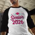 Coquette Pink Bow Senior 2026 Class Of Graduation Baseball Raglan Shirt